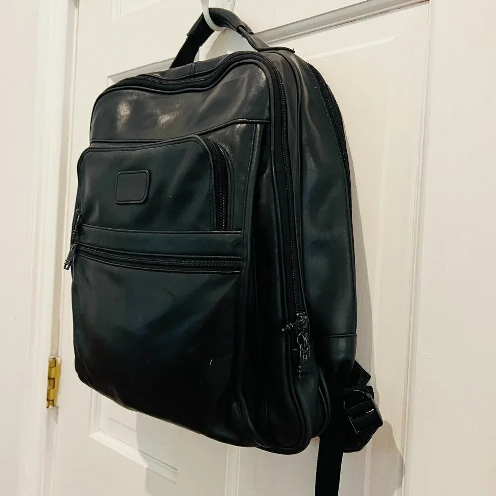 Tumi Vintage Alpha Napa Leather Laptop Backpack Carry Bag 9640D3
